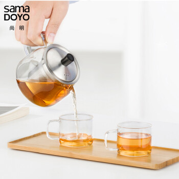 尚明红茶壶泡茶器可加热玻璃茶壶 不锈钢过滤内胆耐热玻璃加厚茶具套装 470ml单壶