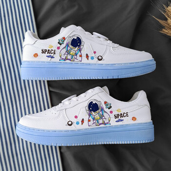 回力男鞋手绘鞋新款宇航员星空涂鸦低帮百搭跑步运动鞋联名国潮情侣鸳