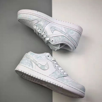 nikeaj1光变星空泼墨银河紫校园百搭篮球运动鞋553558-130母婴 白色