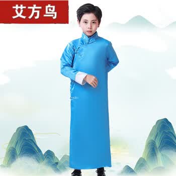 niao)儿童相声大褂学生相声服说书人表演服装男童快板长衫节日演出服