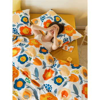 现货闪发雅芳婷少女心床上四件套法式手绘风四件套床上用品少女心宿舍