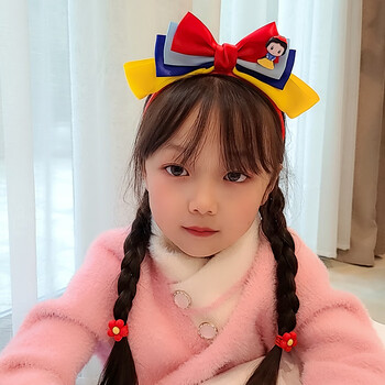 白雪公主发饰女童蝴蝶结皇冠发箍幼儿园宝宝元旦新年礼物生日头箍大