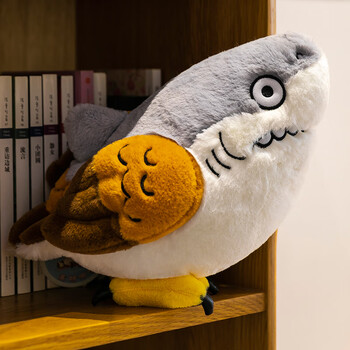 傻  叉玩偶 创意呆萌傻叉公仔网红毛绒玩具鲨鱼搞怪小玩偶鲨bee生日