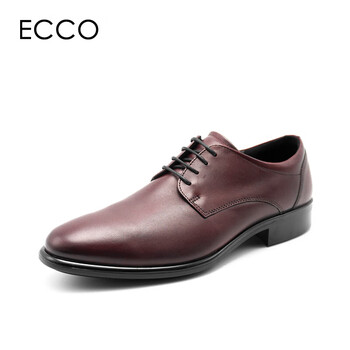 爱步ecco德比鞋男鞋新款男牛皮正装皮鞋低跟鞋适途