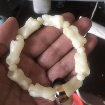 天燃原色鹿骨手串梅花鹿素面骨节趾骨情侣个性平安骨头手链motocross