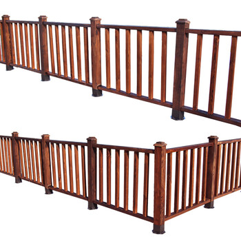 户外防腐木护栏围栏庭院阳台露台道路草坪碳化木栅栏木护栏木栏杆