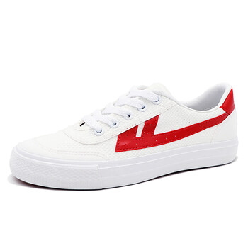回力warrior 男女情侣款经典休闲小白运动帆布鞋 wxy-a399x 白红 41