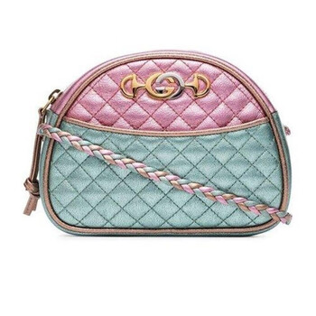 gucci古驰古琦拼色层压皮革迷你女士菱格手袋单肩包5349510u14x5879拼