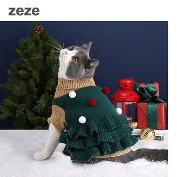 Zeze猫衣服秋冬宠物服装冬季装猫咪裙圣诞树裙m 图片价格品牌报价 京东