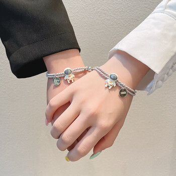 adriusenti 皮筋情侣手链太空人小皮筋送给男朋友in一对网红小祖宗