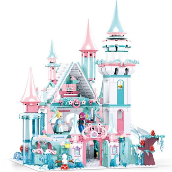 快乐小鲁班（Sluban）冰雪奇缘积木玩具艾莎女孩公主城堡拼装小颗粒积木6-12岁生日礼物 冰雪城堡（1314Pcs+灯光）