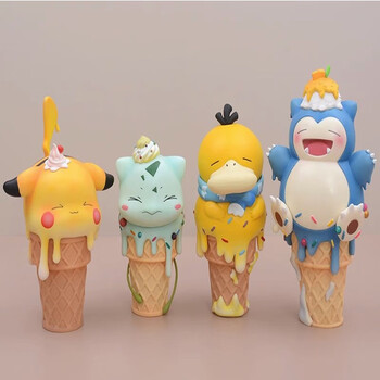 宝可梦雪糕甜筒冰淇淋皮卡丘呆呆兽耿鬼三只鸟神奇宝贝手办模型摆四款