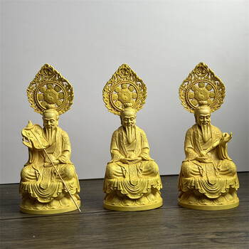 黄杨木雕太上老君三清道祖神像摆件实木雕刻元始天尊灵宝天尊佛像