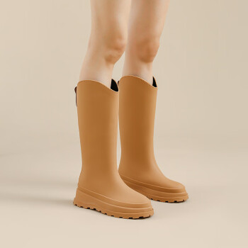 阿逊特（AspecialXun） 雨鞋2023新款高筒雨鞋女小清新色防滑雨靴外穿时尚防水鞋果糖色 巧克力色 36