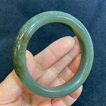 mpm和田玉新疆料且末蓝手镯圈口60138mm女士玉镯子玉器温润细腻器温润