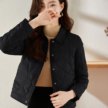 勤驰轻薄羽绒服女短款可收纳小个子短款轻薄羽绒服女秋冬新款简约翻