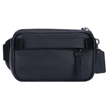 情人节礼物送男友蔻驰coach奢侈品男士小号腰包黑色牛皮革6786qbbk