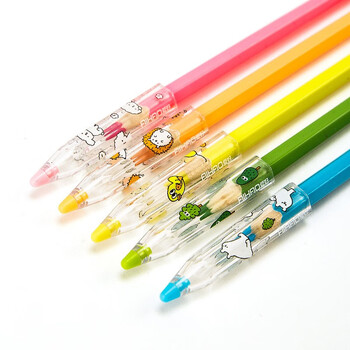 玟书铅笔保护套彩色透明铅笔盖铅笔笔帽铅笔延长器一袋5个随机一包一