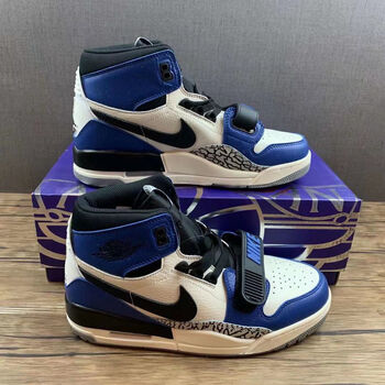 【纯原】legacy aj312 高帮三合一男女篮球鞋 爆裂纹蓝白aq4160 蓝白