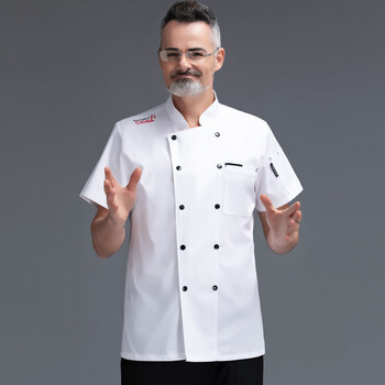 星级酒店厨师服短袖行政总厨专用服厨师工作服夏凉爽透气薄款男女定制
