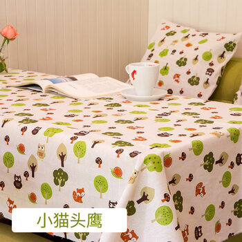 布匹印花棉麻布料简约碎花布北欧ins格子窗帘沙发亚麻布桌布手工diy布小猫头鹰 1米价 图片价格品牌报价 京东