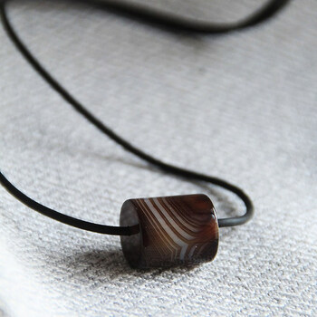 eze七日拂晓皮绳勒子玛瑙天珠项链锁骨链新疆缠丝小众点缀丝小众点缀