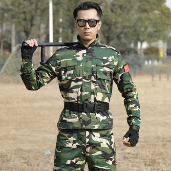 迷彩服套装男短袖工地工作服春夏耐磨劳保服纯棉特训服薄款战术服保安