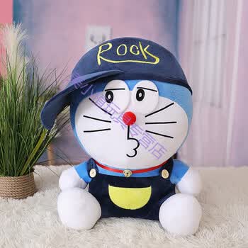 机器猫布娃娃多拉a美超柔卡通多拉哆啦梦公仔玩偶天蓝色生气款30厘米