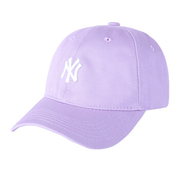 mlb帽子洋基队男女棒球帽经典la小标软顶ny 遮阳可调节鸭舌帽 紫色ny