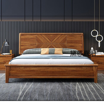 乌金木床婚床主卧床实木上下床全实木乌金木实木床轻奢18米现代简约高