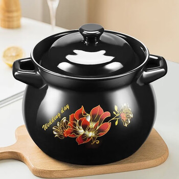 砂锅耐高温瓦罐汤煲陶瓷小沙锅煲汤锅炖锅明火家用3000ml三人用