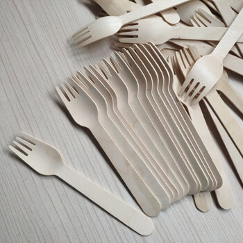 一次性木质刀叉勺木制环保餐具木勺木刀木叉可降解独立蛋糕木叉子