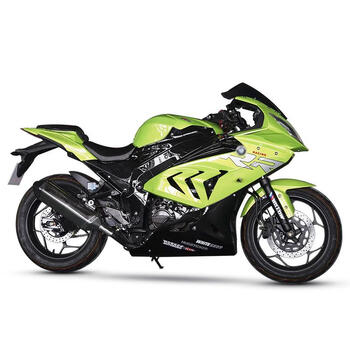 双rr国四电喷双缸500cc跑车地平线宝马趴赛重型机车 草绿色