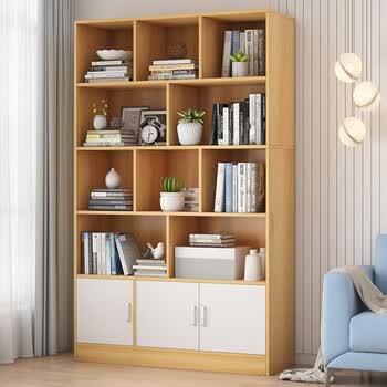 幻槐书架书柜落地简易靠墙客厅置物架卧室书本收纳架储物柜子简约幻槐