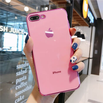 苹果7plus手机壳电镀iphone6sp祖母绿8p软壳女男556plus硅胶乔鸟粉色