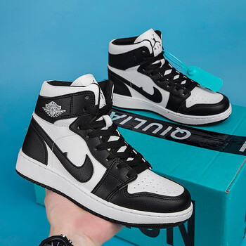 【国货莆田】傲狮步秋季新款aj篮球鞋男鞋空军一号高帮烟灰板鞋初中生