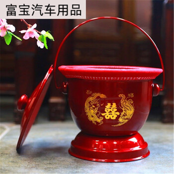 高楷泰加厚镀锌高脚红色痰盂结婚新娘陪嫁搪瓷痰盂儿童尿盆座便器子孙