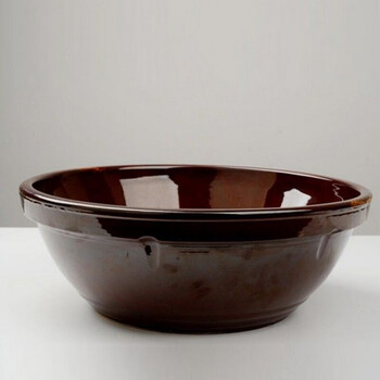 老式大号家用盆陶瓦盆和面盆盆陶加厚揉面磁盆厨房发面怀旧陶瓷小号