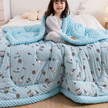 婴儿被子秋冬宝宝儿童小棉被春秋幼儿园冬季盖被豆豆四季通用香甜牛奶