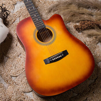 网红吉他初学者吉他男女生新手成人民谣吉他它乐器 40寸-日落黄 配件