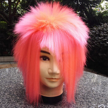 杀马特假发男彩色非主流专用葬爱家族头套蓬松 炫粉红