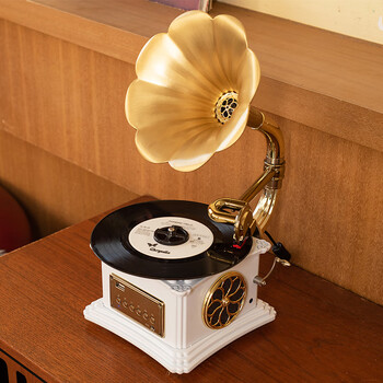 名伶 109lp老式复古留声机黑胶唱片机客厅家用电唱机全新金属蓝牙