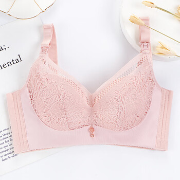 源外内衣女夏季薄款聚拢调整型无钢圈哺乳文胸c罩杯粉色75c