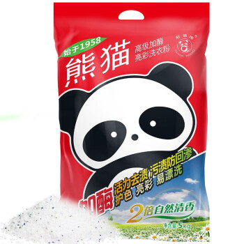 熊猫熊猫5kg洗衣粉 熊猫panda 洗衣粉高级加酶活力去渍防回渗亮彩护色无磷型大袋装5kg 袋 行情报价价格评测 京东