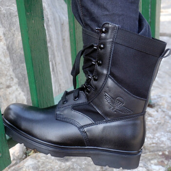 夏季透气轻06伞兵飞行靴男作战靴正品空降兵战术靴子06伞靴二层牛皮轻