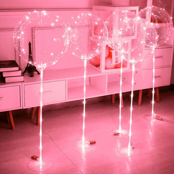 夜市火透明带灯生日告白浪漫七夕情人节摆摊立柱粉灯