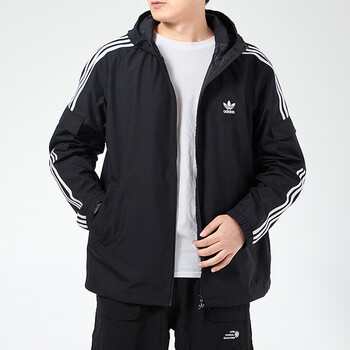 adidas阿迪达斯三叶草男装上衣2021春季新款跑步训练运动服防风休闲外套时尚梭织连帽夹克GN3475 M/180/100A【图片价格品牌报价】-京东