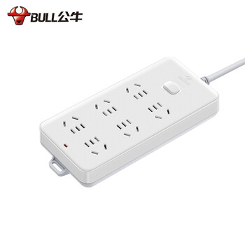 公牛（BULL） 插座/帶兒童保護(hù)門 新國標(biāo)/插線板/插排/排插 GN-109K 6位總控開關(guān)全長3米