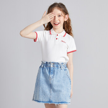 笛莎女童短袖t恤22夏儿童夏装运动风上衣7w2220420本白140