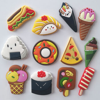 创意3d立体冰箱贴磁性贴可爱卡通装饰软硅胶抖音磁力贴磁铁可自粘美食